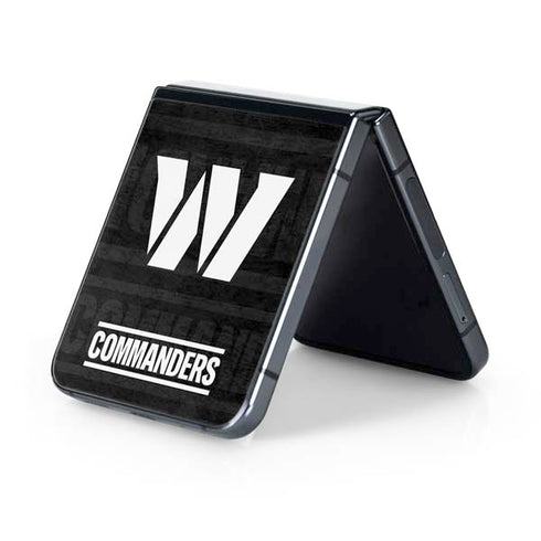 NFL Washington Commanders Black and White Galaxy Z Flip5 5G Skin