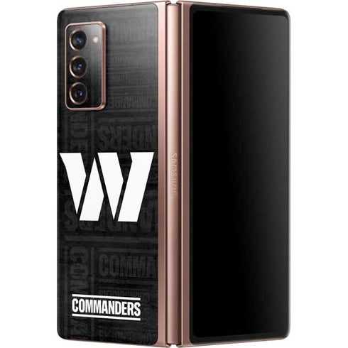 NFL Washington Commanders Black and White Galaxy Z Fold2 5G Skin