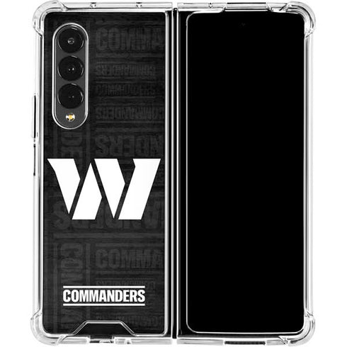 NFL Washington Commanders Black and White Galaxy Z Fold4 5G Clear Case