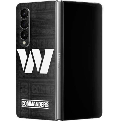 NFL Washington Commanders Black and White Galaxy Z Fold4 5G Skin