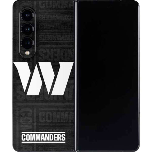 NFL Washington Commanders Black and White Galaxy Z Fold4 5G Skin