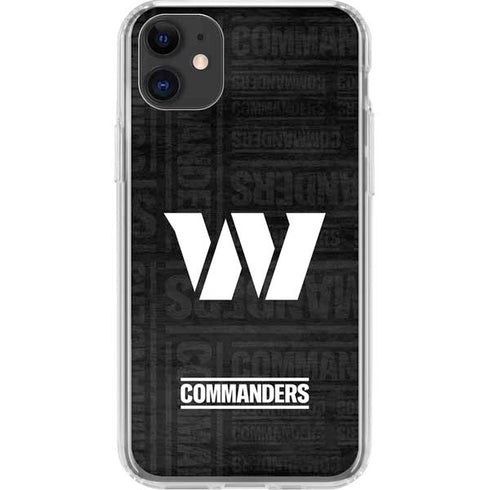 NFL Washington Commanders Black and White iPhone 11 Clear Case