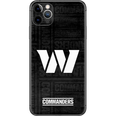NFL Washington Commanders Black and White iPhone 11 Pro Max Skin