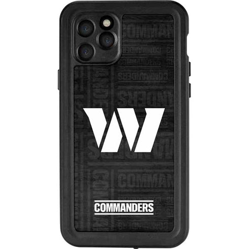 NFL Washington Commanders Black and White iPhone 11 Pro Waterproof Case