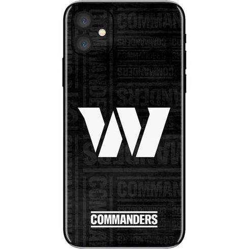 NFL Washington Commanders Black and White iPhone 11 Skin