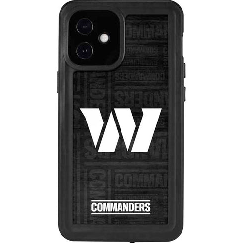 NFL Washington Commanders Black and White iPhone 12 Mini Waterproof Case