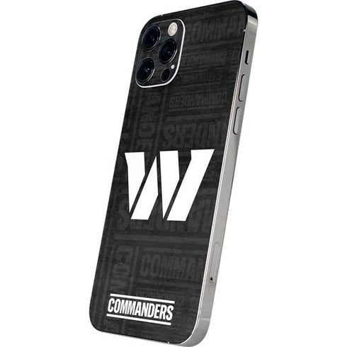 NFL Washington Commanders Black and White iPhone 12 Pro Max Skin