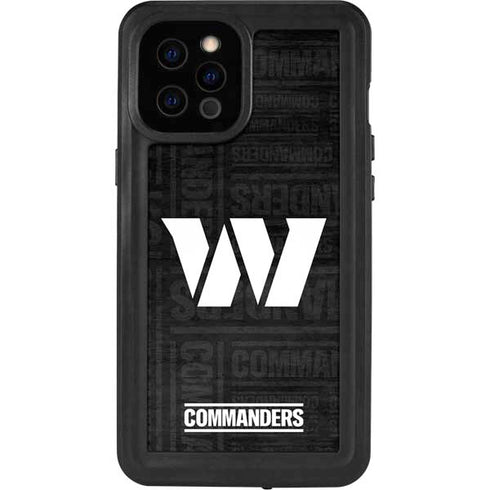 NFL Washington Commanders Black and White iPhone 12 Pro Max Waterproof Case