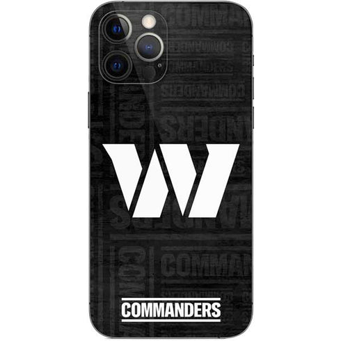 NFL Washington Commanders Black and White iPhone 12 Pro Skin