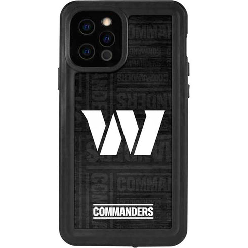 NFL Washington Commanders Black and White iPhone 12 Pro Waterproof Case