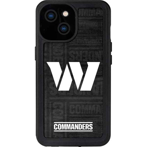 NFL Washington Commanders Black and White iPhone 13 Mini Waterproof Case