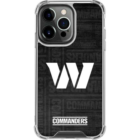 NFL Washington Commanders Black and White iPhone 13 Pro Clear Case