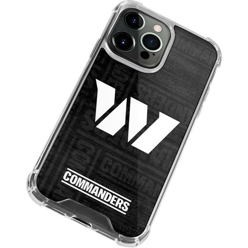 NFL Washington Commanders Black and White iPhone 13 Pro Clear Case