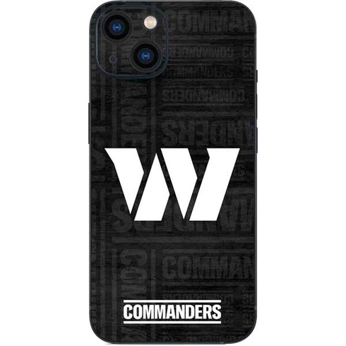 NFL Washington Commanders Black and White iPhone 14 Plus Skin