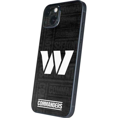 NFL Washington Commanders Black and White iPhone 15 Plus Skin