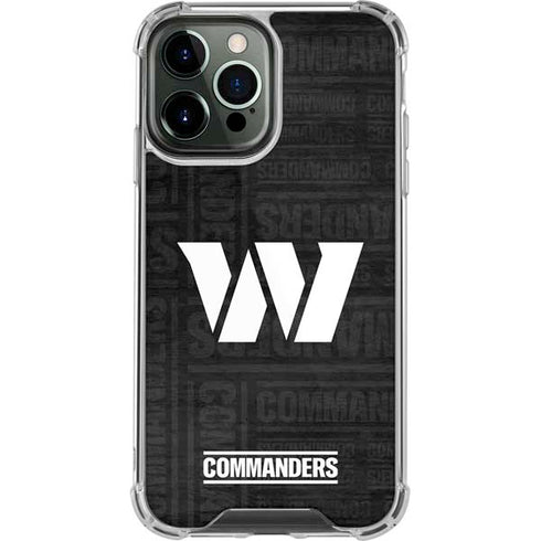 NFL Washington Commanders Black and White iPhone 14 Pro Max Clear Case
