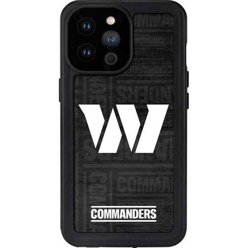 NFL Washington Commanders Black and White iPhone 14 Pro Max Waterproof Case