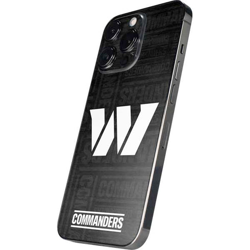 NFL Washington Commanders Black and White iPhone 14 Pro Skin