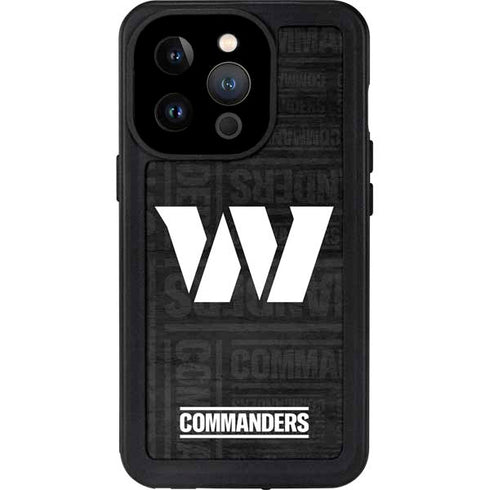 NFL Washington Commanders Black and White iPhone 14 Pro Waterproof Case