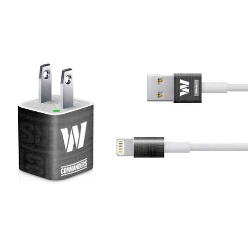 NFL Washington Commanders Black and White iPhone Charger (5W USB) Skin