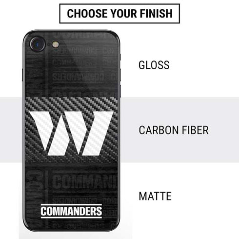 NFL Washington Commanders Black and White iPhone SE (2nd & 3rd Gen) Skin