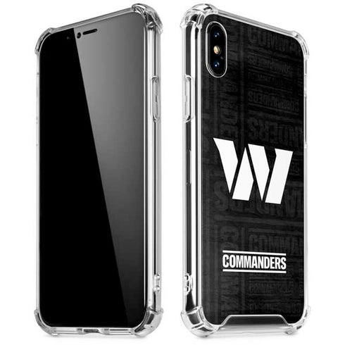 NFL Washington Commanders Black and White iPhone XS Max Clear Case