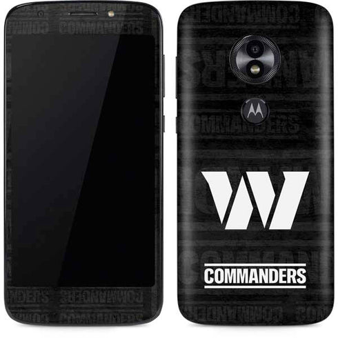 NFL Washington Commanders Black and White Moto E5 Play Skin