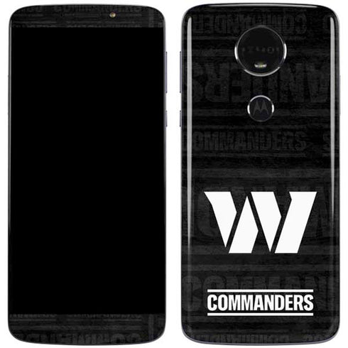 NFL Washington Commanders Black and White Moto E5 Plus Skin