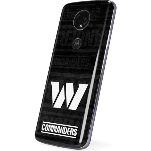 NFL Washington Commanders Black and White Moto E5 Plus Skin