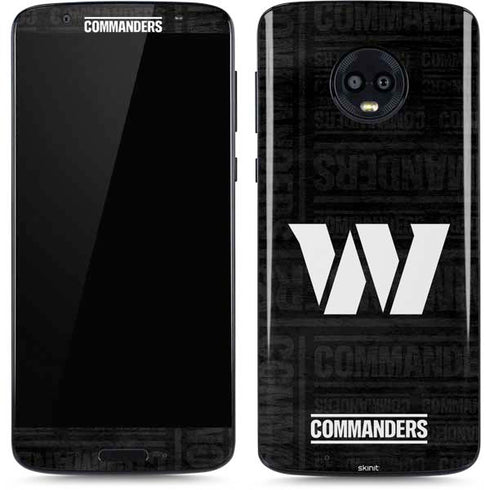 NFL Washington Commanders Black and White Moto G6 Skin