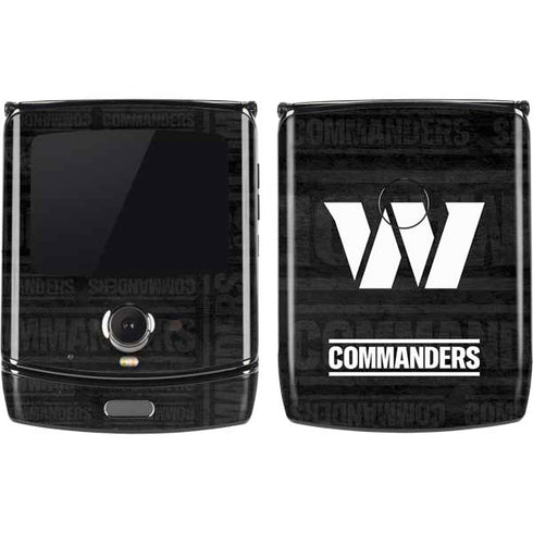NFL Washington Commanders Black and White Motorola RAZR Skin