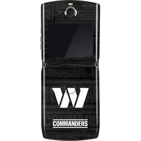 NFL Washington Commanders Black and White Motorola RAZR Skin