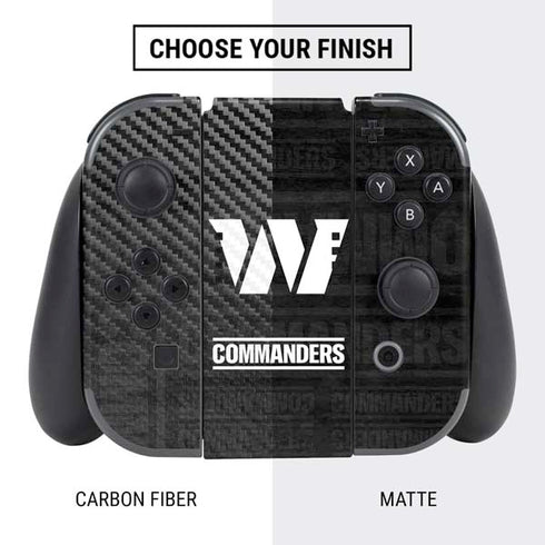 NFL Washington Commanders Black and White Nintendo Switch Bundle Skin