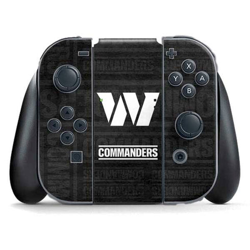 NFL Washington Commanders Black and White Nintendo Switch (2017-2021) Joy-Con Controller Skin