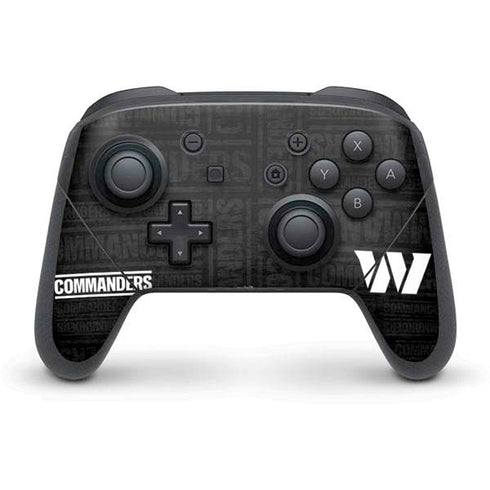 NFL Washington Commanders Black and White Nintendo Switch Pro Controller Skin