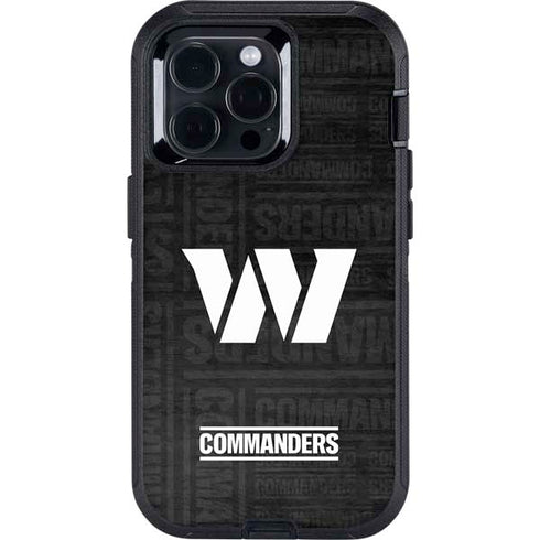 NFL Washington Commanders Black and White Otterbox Defender iPhone Skin