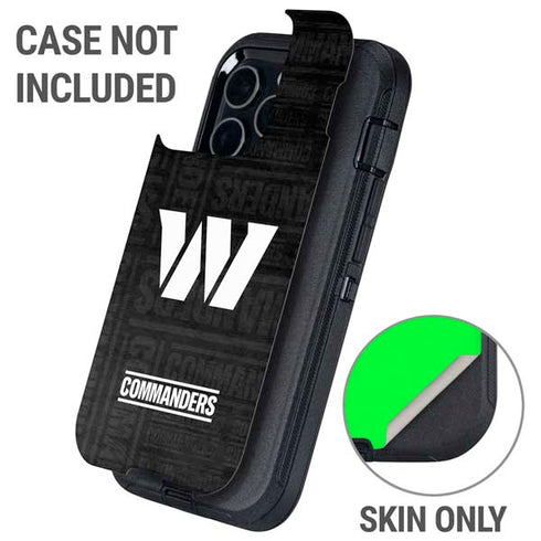 NFL Washington Commanders Black and White Otterbox Defender iPhone Skin