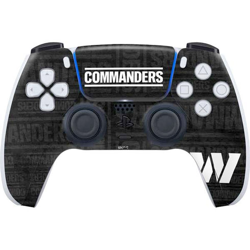 NFL Washington Commanders Black and White PS5 Controller Skin