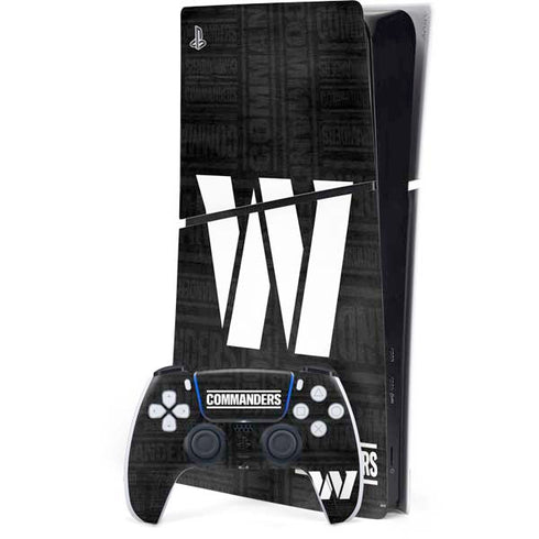 NFL Washington Commanders Black and White PS5 Slim Digital Edition Console Skin