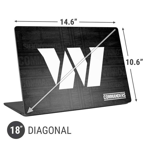 NFL Washington Commanders Black and White Universal Laptop 18in (14.6 x 10.6in) Skin