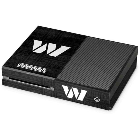 NFL Washington Commanders Black and White Xbox One Console Skin