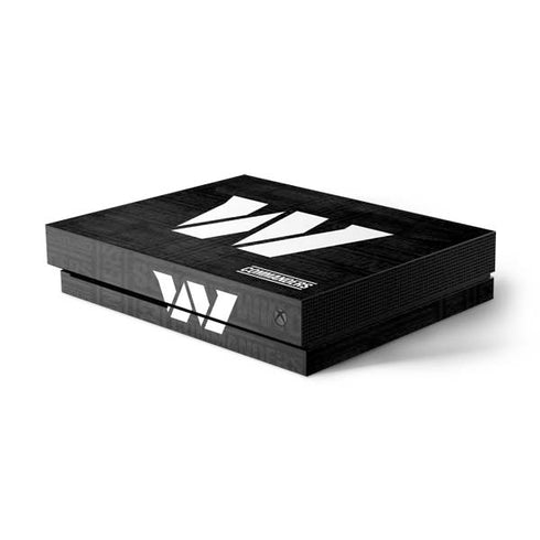 NFL Washington Commanders Black and White Xbox One X Console Skin