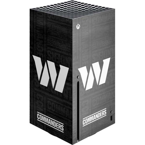 NFL Washington Commanders Black and White Xbox Series X Console Skin
