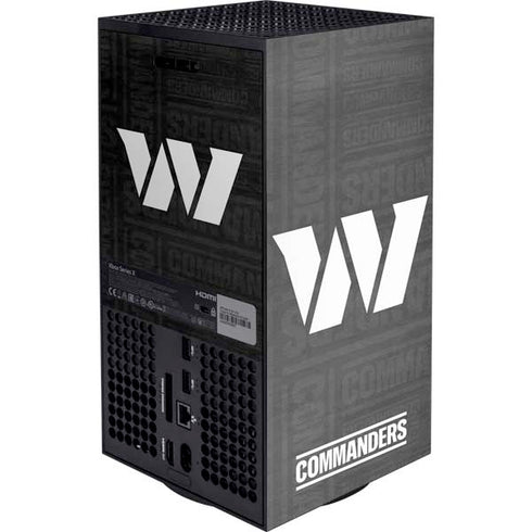 NFL Washington Commanders Black and White Xbox Series X Console Skin