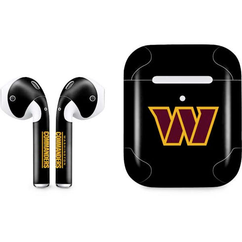 NFL Washington Commanders Black Background Apple AirPods 2 Skin