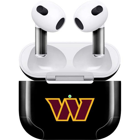 NFL Washington Commanders Black Background Apple AirPods (3rd Gen 2021) Skin