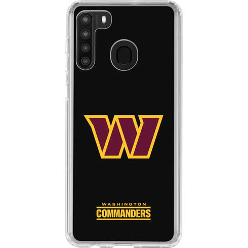 NFL Washington Commanders Black Background Galaxy A21 Clear Case
