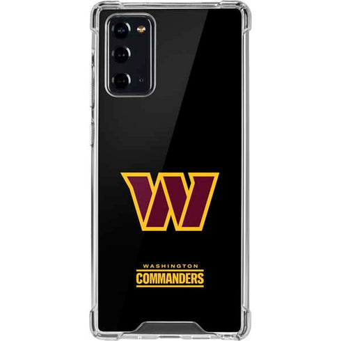 NFL Washington Commanders Black Background Galaxy Note20 5G Clear Case