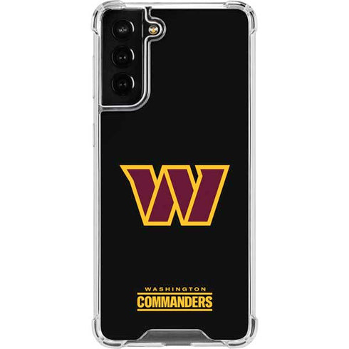 NFL Washington Commanders Black Background Galaxy S21 FE Clear Case