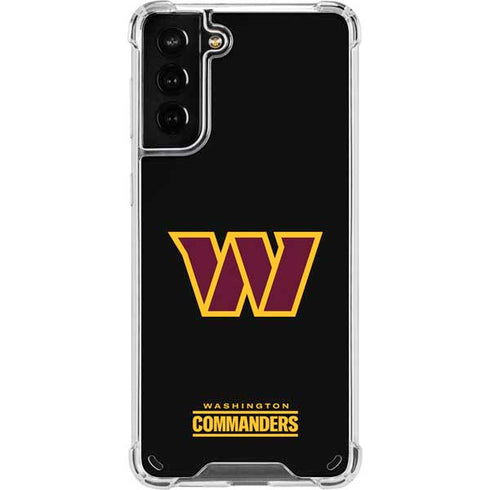 NFL Washington Commanders Black Background Galaxy S21 Plus 5G Clear Case